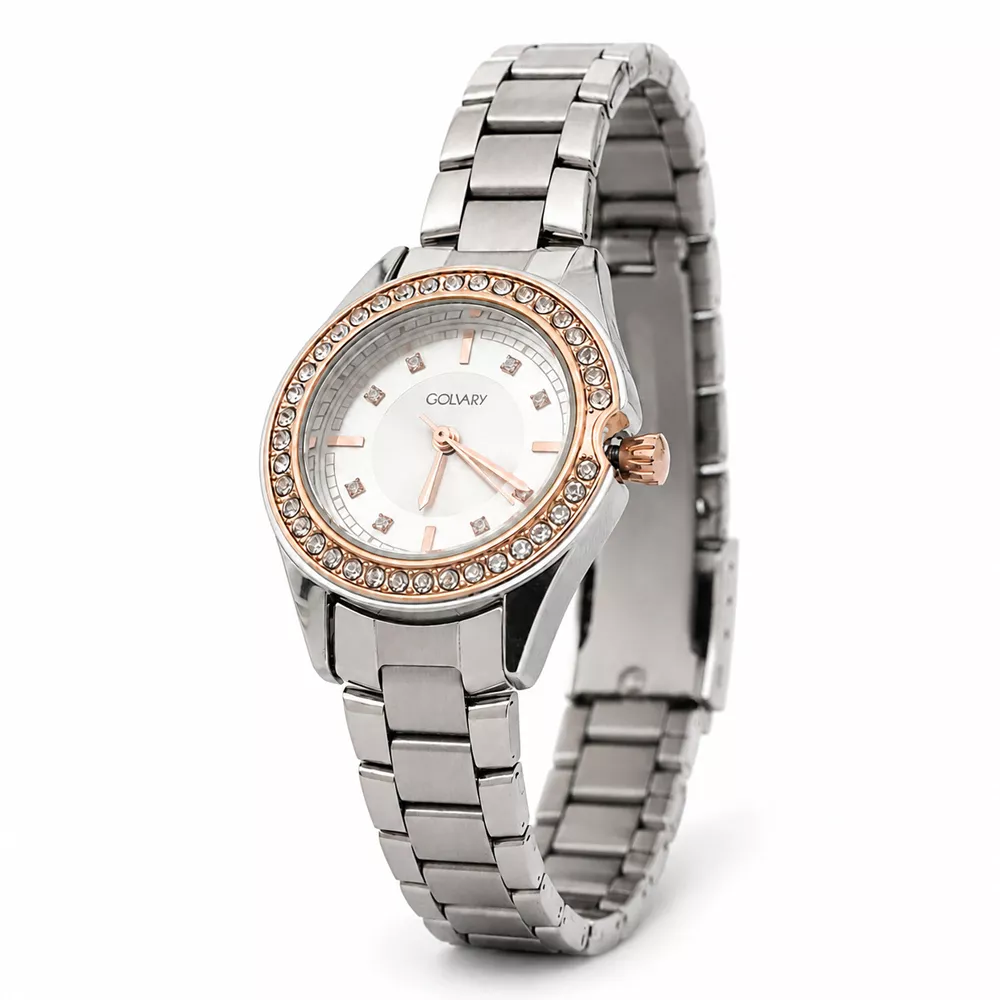 Golvary G-1534S149 - Montre Femme Acier Argenté & or rose