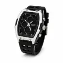 Golvary G-2601L149 - Montre Homme Silicone Noir & argenté