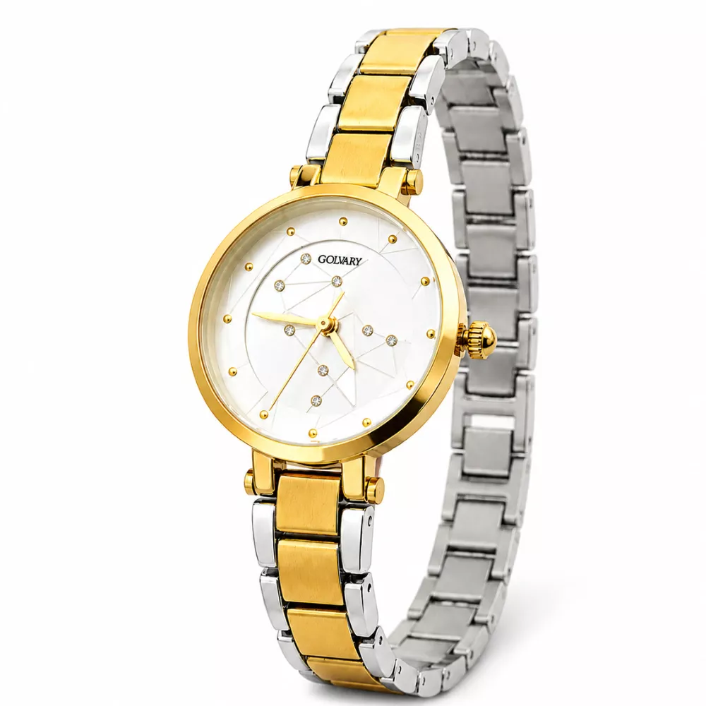 Golvary G-1411SG149 - Montre Femme Acier Argent & or