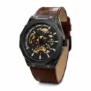 Golvary G-9248L189 - Montre Homme Squelette Automatique Marron