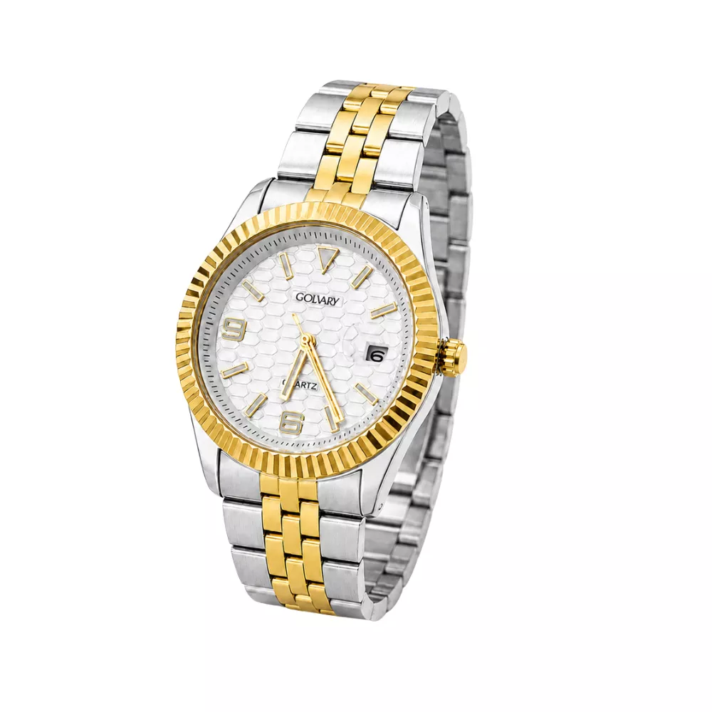 Golvary G-2656SG159 - Montre Homme Acier Argent & or